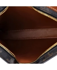 Pre-Owned Celine Medium Croque Hobo Triomphe Coated Canvas