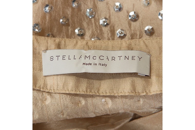 Pre-Owned Stella Mccartney Women's Silk Sequin Detail Balloon Sleeve Blouse