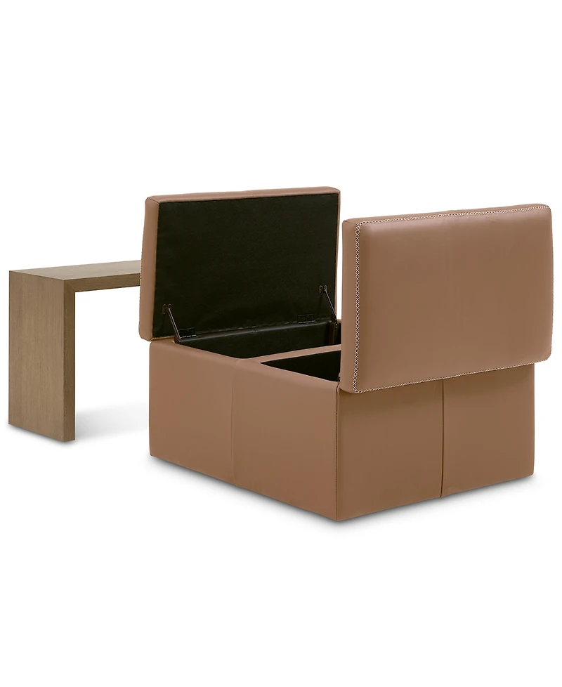 Holtman 35" Leather Square Storage Ottoman