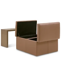 Holtman 35" Leather Square Storage Ottoman