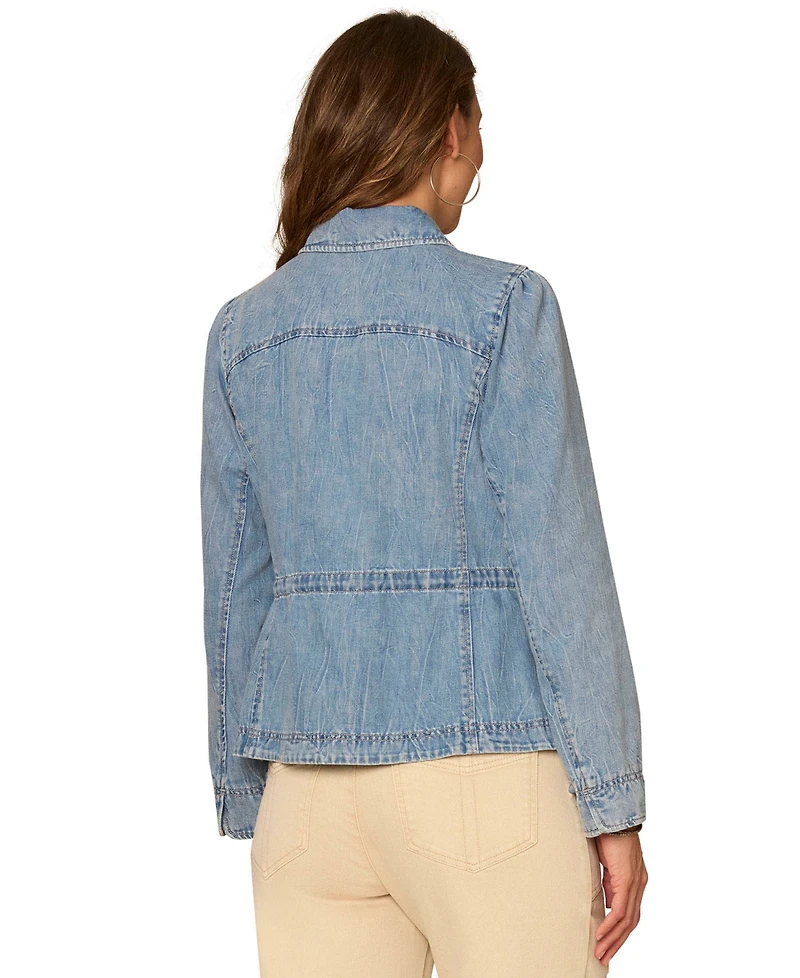 Democracy Petite Collared Neck Peplum Jacket