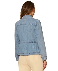 Democracy Petite Collared Neck Peplum Jacket