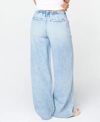Celebrity Pink Juniors' Drawstring-Waist Wide-Leg Jeans