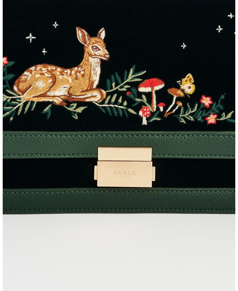 Fable England Fawn Embroidered Crossbody Bag