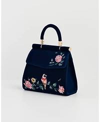 Fable England Rosy Posy Embroidered Mini Top Handle Tote