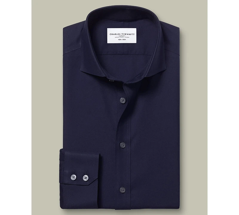 Charles Tyrwhitt Men's Spread Collar Long-Sleeve Dress Shirt
