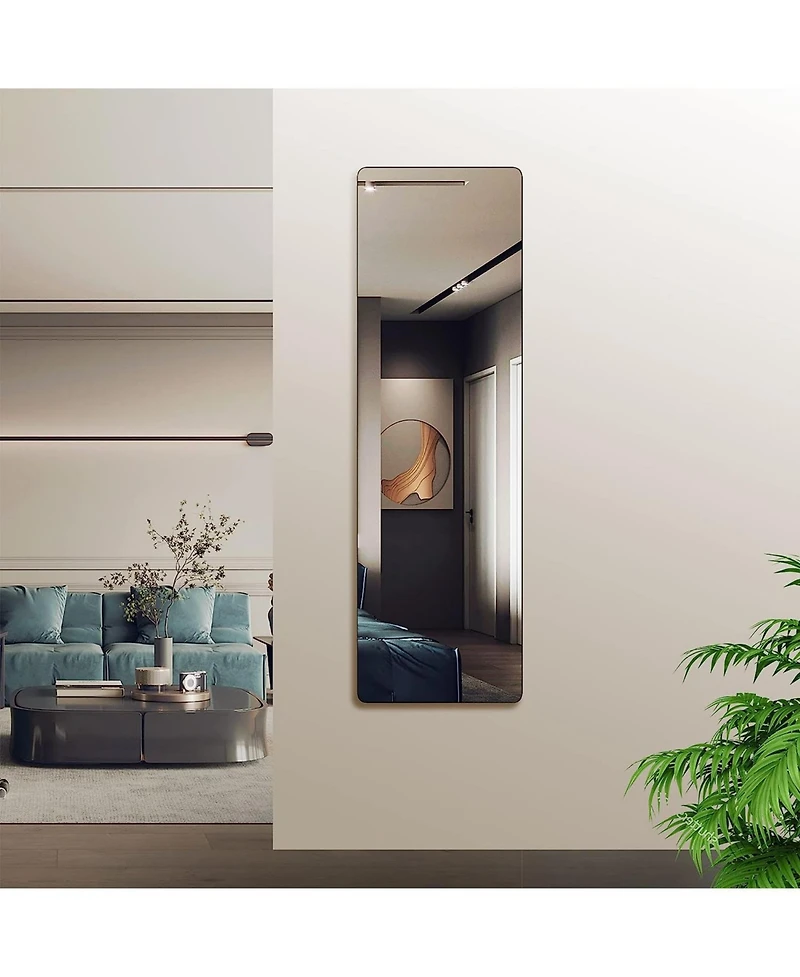 Phying Modern Elegant Rectangular Wall Mirror Brushed Aluminum Alloy Frame Hd Clear Glass Mirror for Bedroom Bathroom Living Room Decor