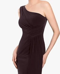 Betsy & Adam Women's One-Shoulder Ruched Draped Dress