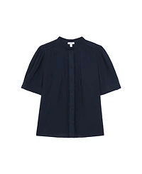Reiss Women's Cotton Cheesecloth Frill-Neck Top