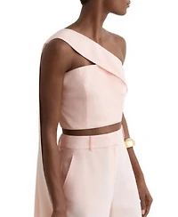 Reiss Womens One Shoulder Scarf Bustier Top Womens Wide Leg Tailored Trousers