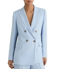 Reiss Womens Double Breasted Peak Lapel Suit Jacket Womens Wide Leg Suit Trousers