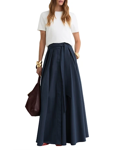 Reiss Women's Cotton-Blend Pleated Maxi Skirt