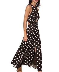 Reiss Women's Polka-Dot Cut-Out Midi Dress