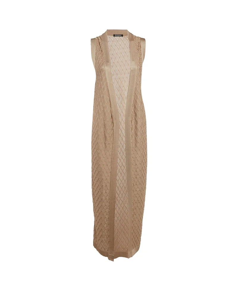 Pre-Owned Balmain Women's Patterned Knit Sleeveless Cardigan
