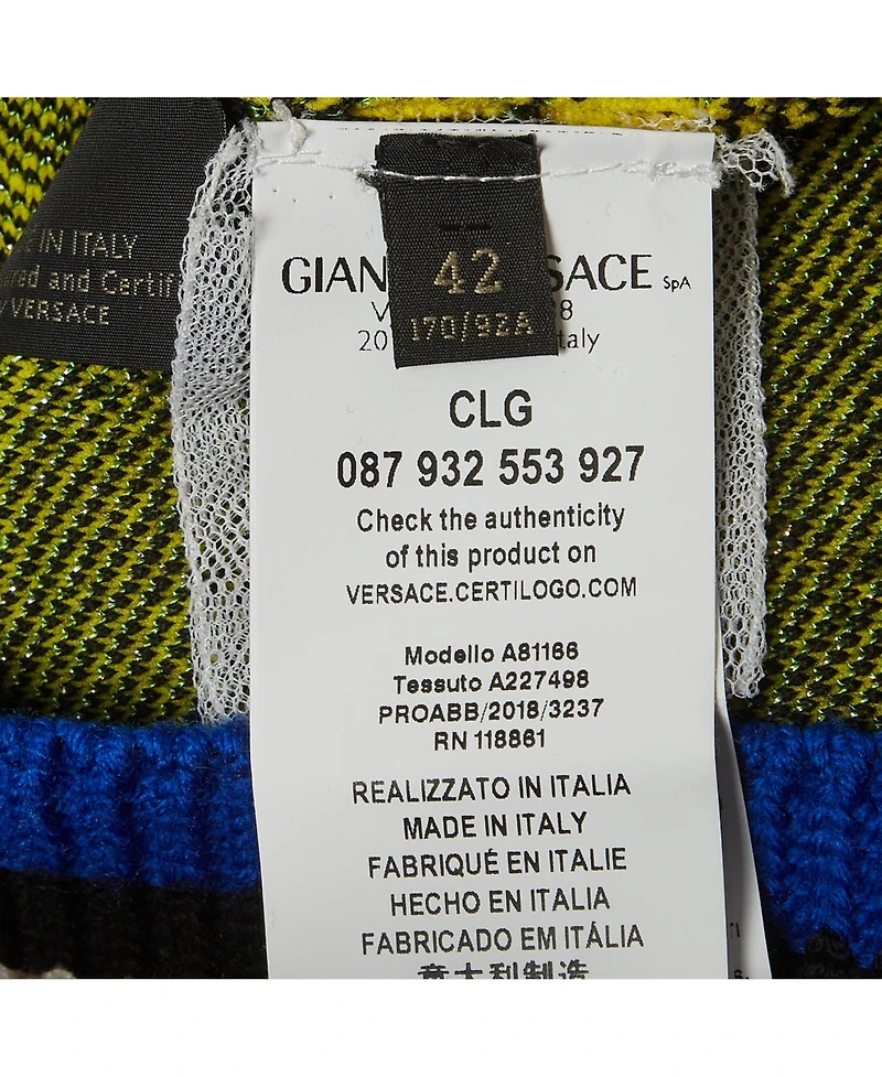 Pre-Owned Versace Women's Plaid Knit Vest Sweater