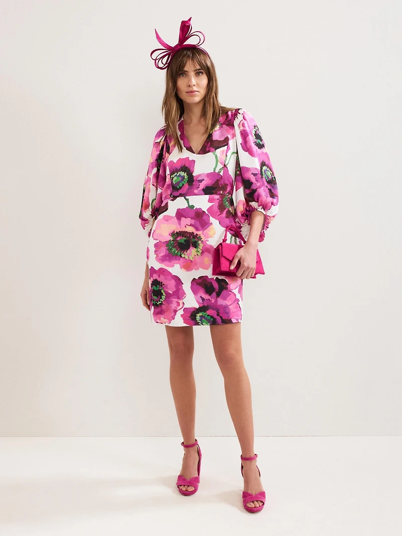 Phase Eight Women's Fiona Puff Sleeve V-Neck Dress
