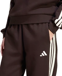 adidas Women's Essentials 3-Stripes Pull On Fleece Loose Pants