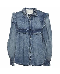 Pre-Owned Isabel Marant Women's Chambray Ruffle Top