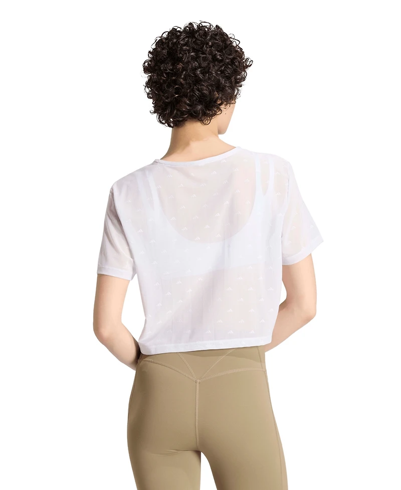 adidas Women's Essentials Workout Boxy Mesh Training T-Shirt