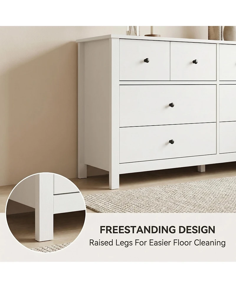 gaomon 8 Drawers Dresser for Bedroom, Fluted Wood Drawers