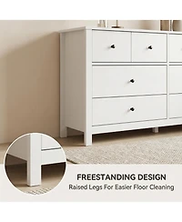 gaomon 8 Drawers Dresser for Bedroom, Fluted Wood Drawers