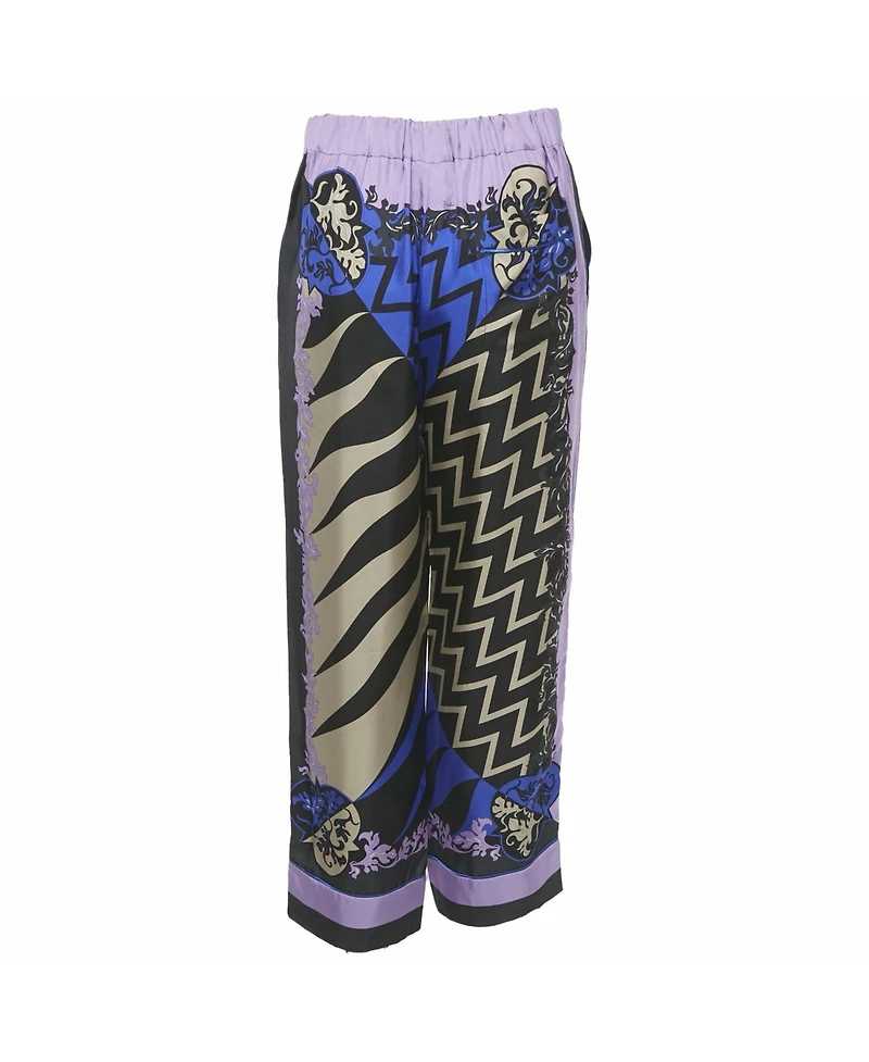 Pre-Owned Emilio Pucci Women's Lupa Print Silk Trousers