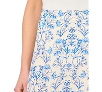 CeCe Women's Center Seam Printed Skirt