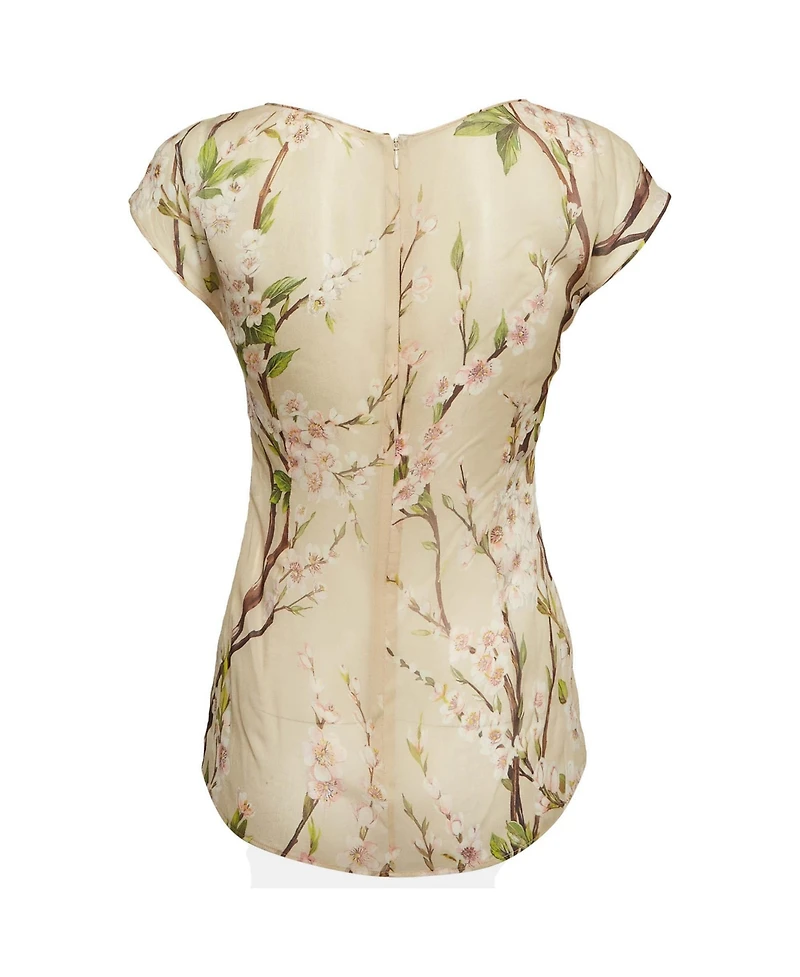Pre-Owned Dolce & Gabbana Women's Floral Print Chiffon Sheer Top