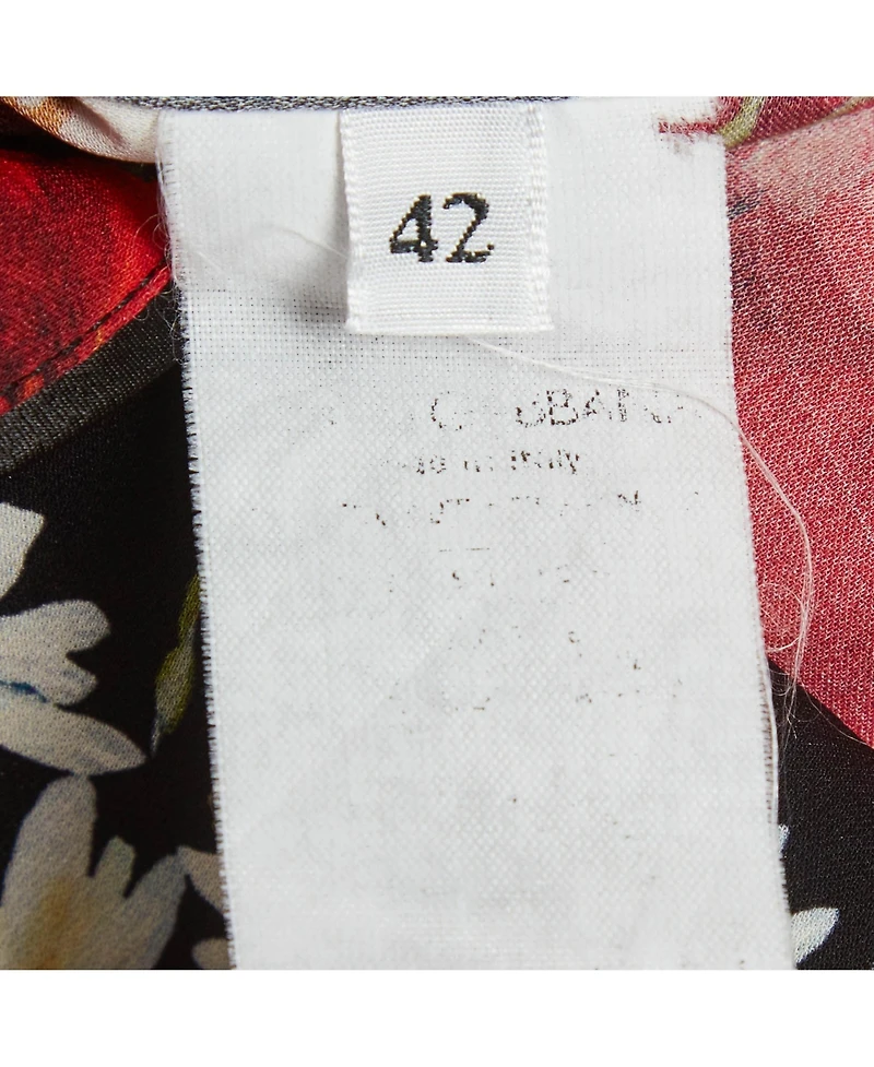 Pre-Owned Dolce & Gabbana Women's Floral Print Crepe Long Sleeve Shirt