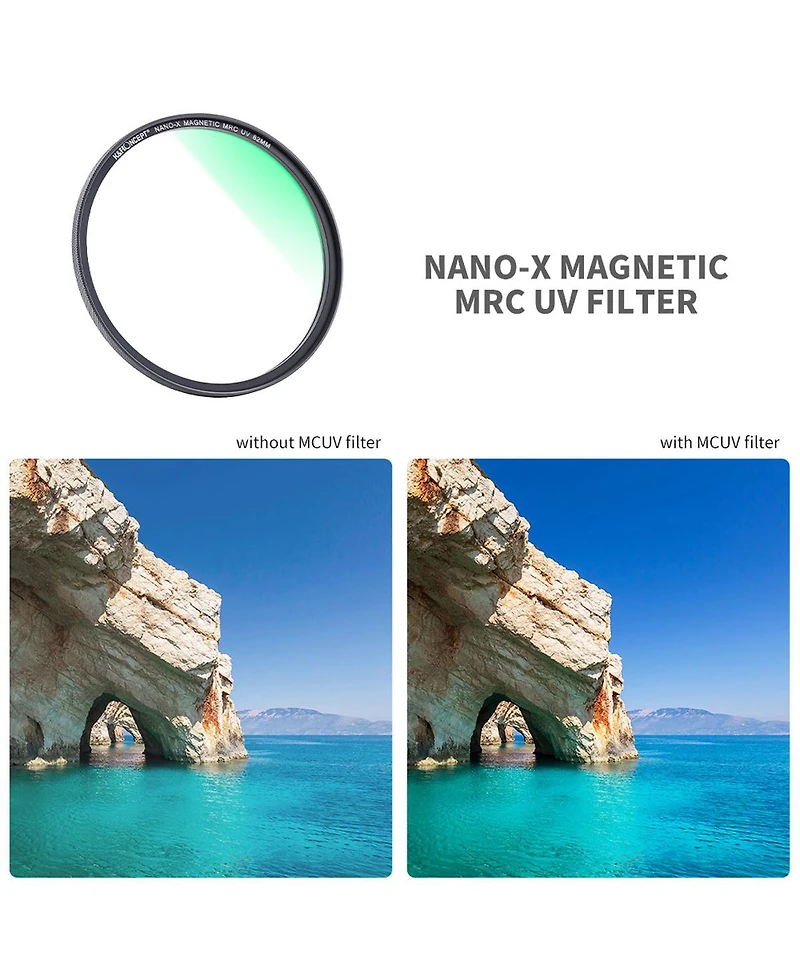 K&F Concept 77mm 3-Piece Magnetic Lens Filter Kit with Mcuv, Cpl and ND1000 Hd Filters