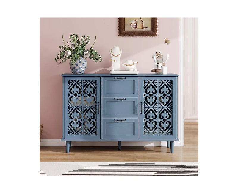 sumyeg Storage Cabinet with 2 Door 3 Drawer