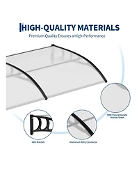 gaomon 40"x120" Window Awning Canopy Exterior, Polycarbonate Cover, for Door Entrance, Clear