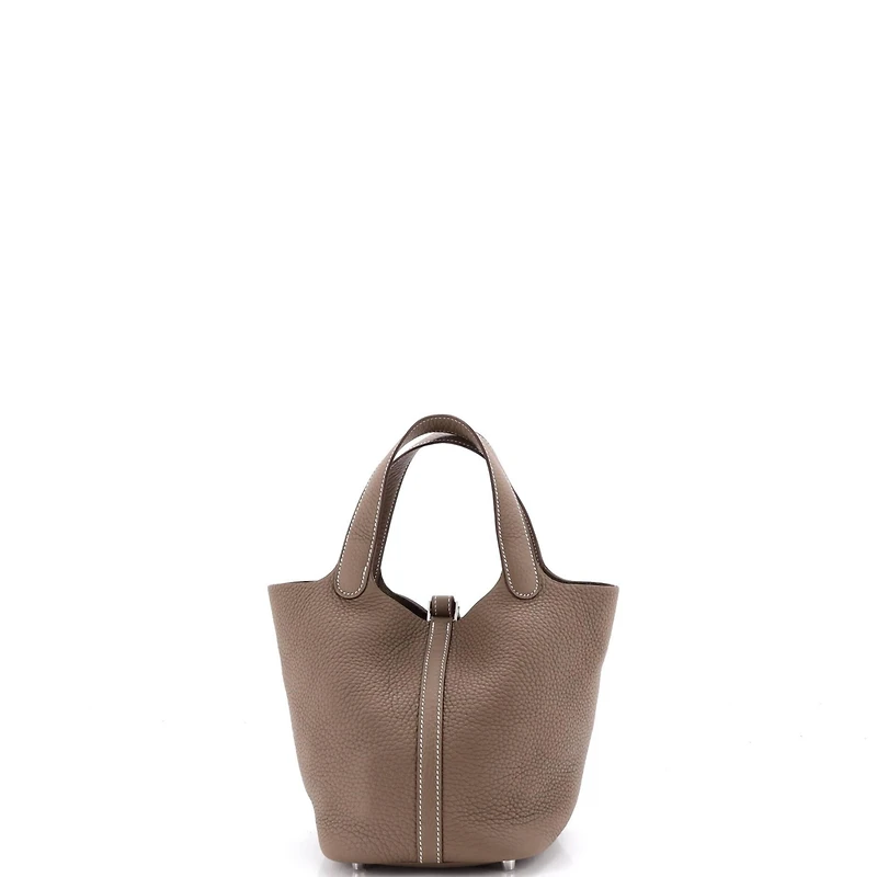 Pre-Owned Hermes Pm Monochrome Picotin Lock Bag Clemence
