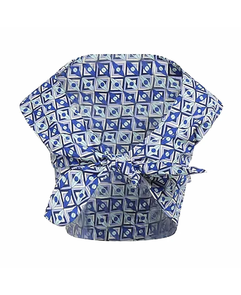 Pre-Owned Emilio Pucci Women's Printed Cotton Tie-Up Crop Top