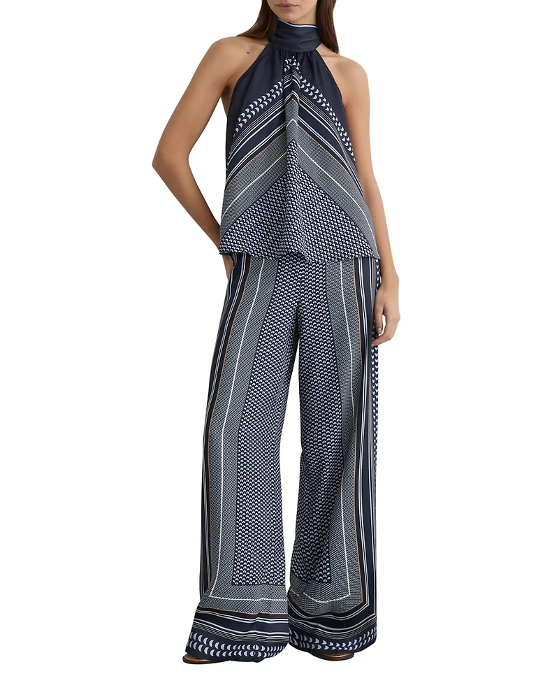 Reiss Women's Anna Wide Leg Printed Trouser Pants
