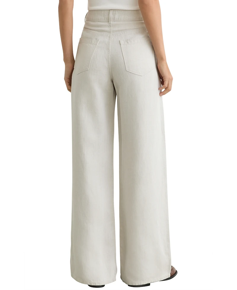 Reiss Women's Carmen Linen Blend Wide Leg Trouser Pants