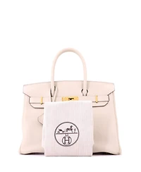Pre-Owned HERMES Birkin 30 Handbag Light Togo with Gold Hardware