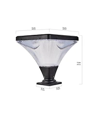 Clihome 15inch Outdoor Post Light, Led with Remote Control, Dimmable, Timer Function
