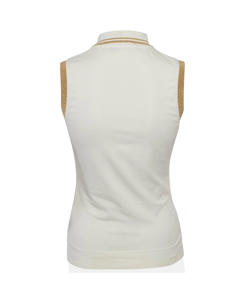 Pre-Owned Love Moschino Women's Jersey Ruffled Sleeveless T-Shirt