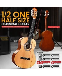 Pyle 34" Beginner Acoustic Guitar Kit, 6-String 1/2 Junior Size All-Wood Guitar for Kids & Adults