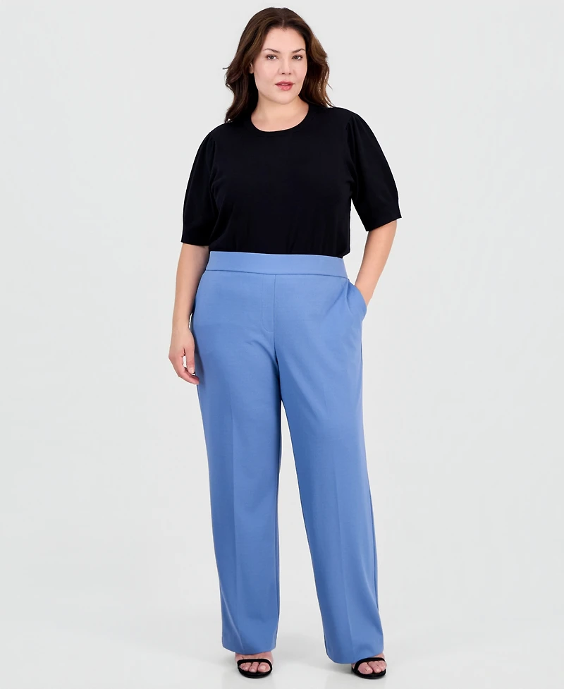 Anne Klein Essentials Plus Pull-On Slash Pocket Pants