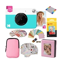 Kodak Printomatic Instant Camera Gift Bundle with Pink Case, 20 Zink Sheets, Album and More