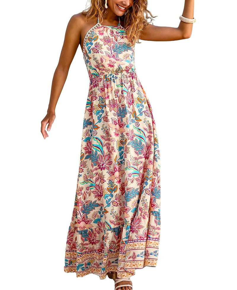 Cupshe Women's No Bad Days Floral Maxi Beach Dress