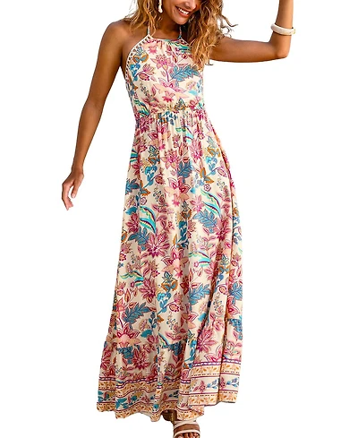 Cupshe Women's No Bad Days Floral Maxi Beach Dress