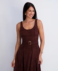 Kensie Women's Crochet Knit Scoop Neck Dress