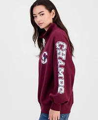 Peanuts Juniors' Snoopy Quarter-Zip Fleece Sweatshirt