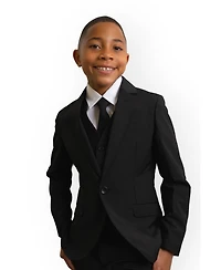 Peanut Butter Collection Big Boys Luxor Slim Fit Wool Blend 5-Piece Shirt, Tie, Jacket, Vest and Pants Suit Set