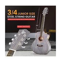 Pyle Beginners 6-String Acoustic Guitar, 36" Cutaway Body With Kit