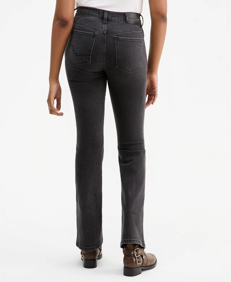 Free People Women's Double Knot Cotton High-Rise Bootcut Jeans