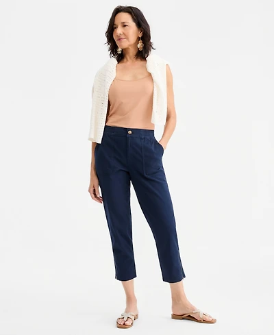 Style & Co Women's Side Zip Cropped Tapered Pants, Macy's Exclusive